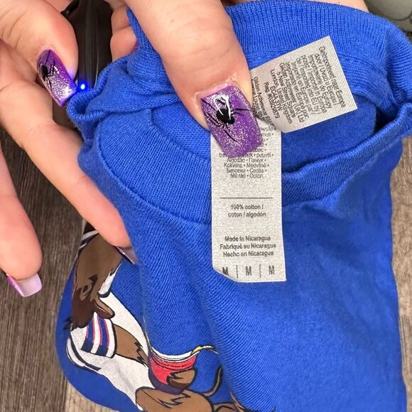 Buffalo Bills Breaking Tables Tailgate Graphic - Blue Long Sleeve, Size M - Picture 7 of 7